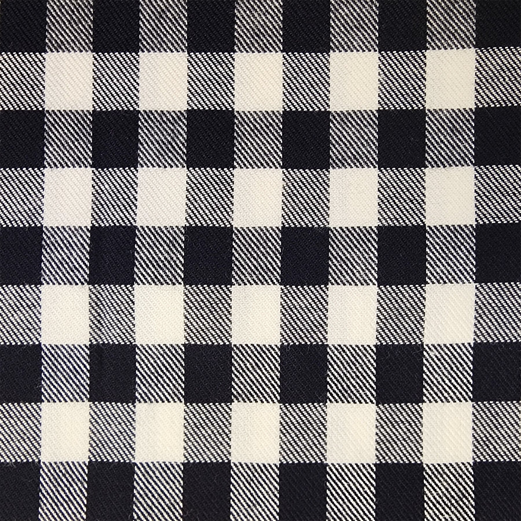 Black and Cream Small Buffalo Check Flannel Shirting