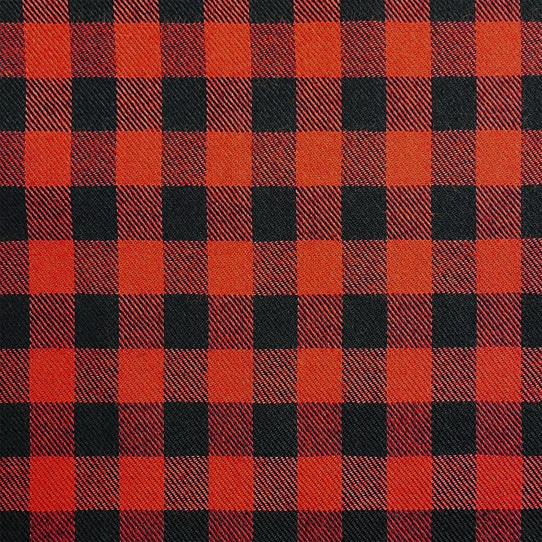Red and Black Small Buffalo Check Flannel Shirting