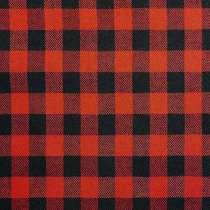 Red and Black Small Buffalo Check Flannel Shirting