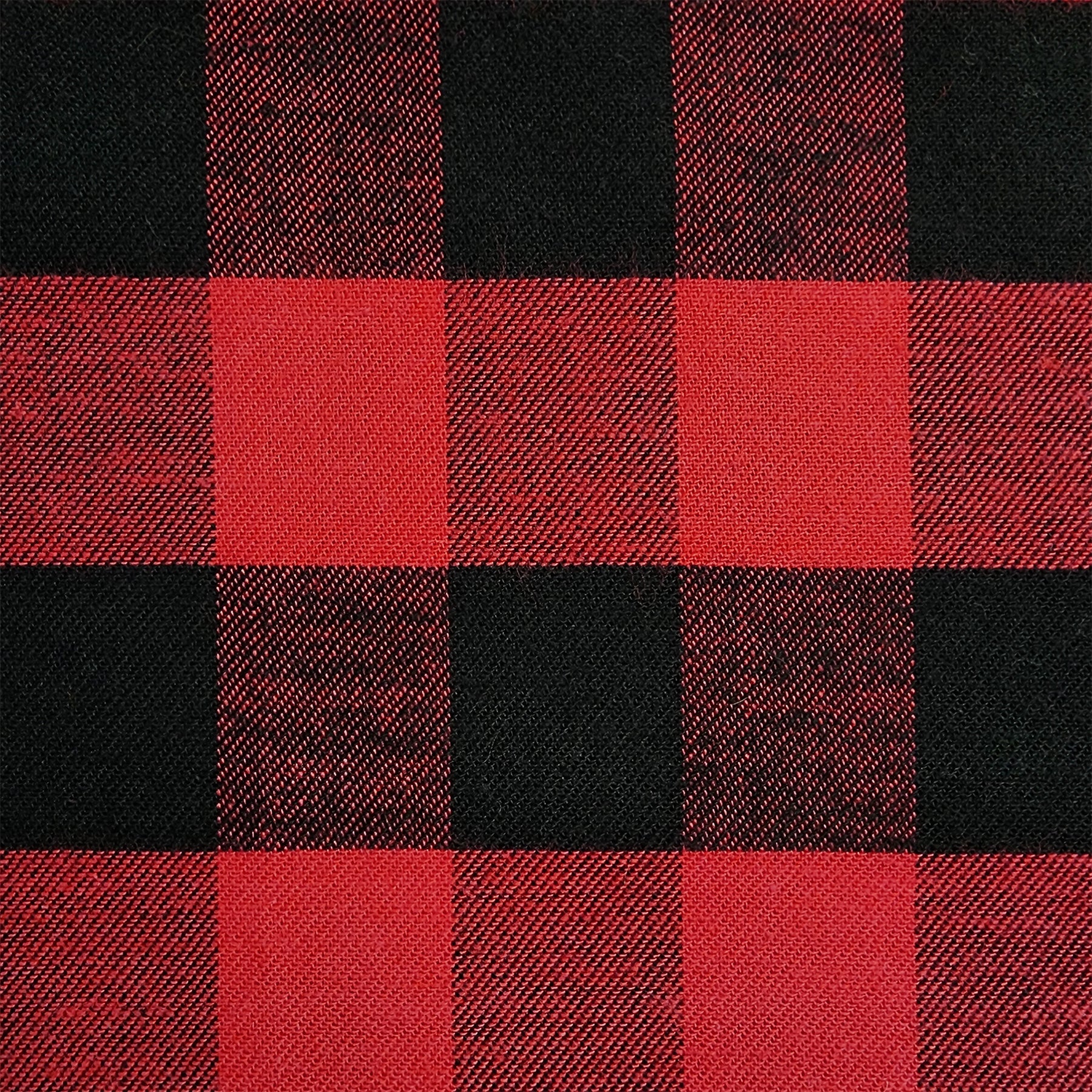 Red and Black Buffalo Check Flannel Shirting