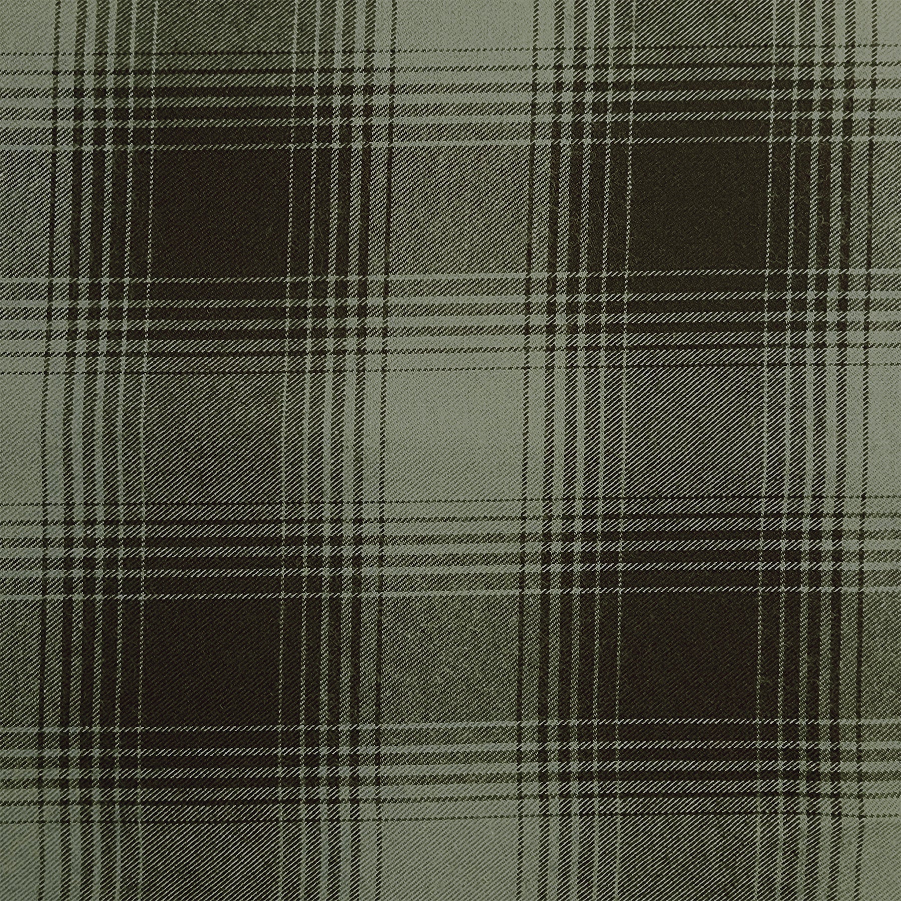 Black and Green Plaid Flannel Shirting 
