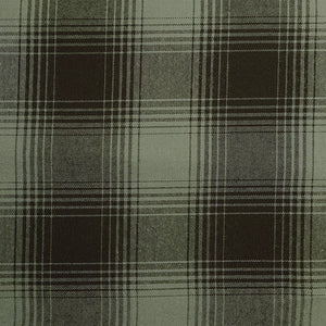 Black and Green Plaid Flannel Shirting 