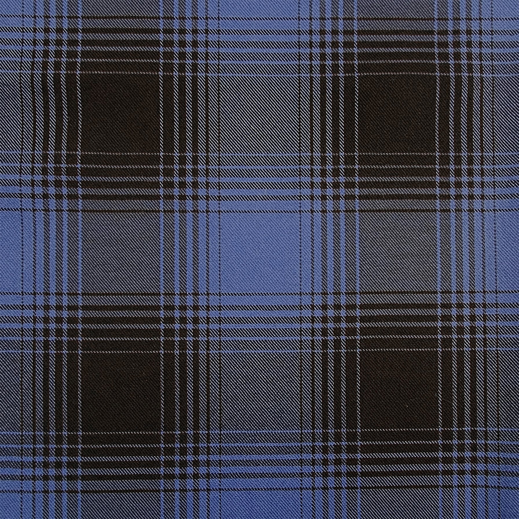 Blue and Black Plaid Flannel Shirting