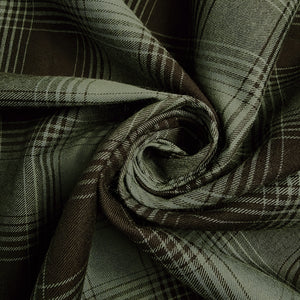 Black and Green Plaid Flannel Shirting Swirled