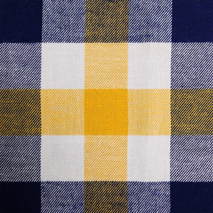 Maize, Navy, and White Buffalo Check Flannel Shirting