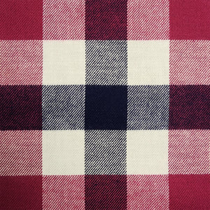 Red, Navy, and White Buffalo Check Flannel Shirting 