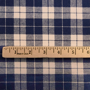 Pink and Navy Plaid Flannel Shirting with ruler
