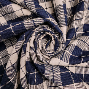 Pink and Navy Plaid Flannel Shirting Swirled