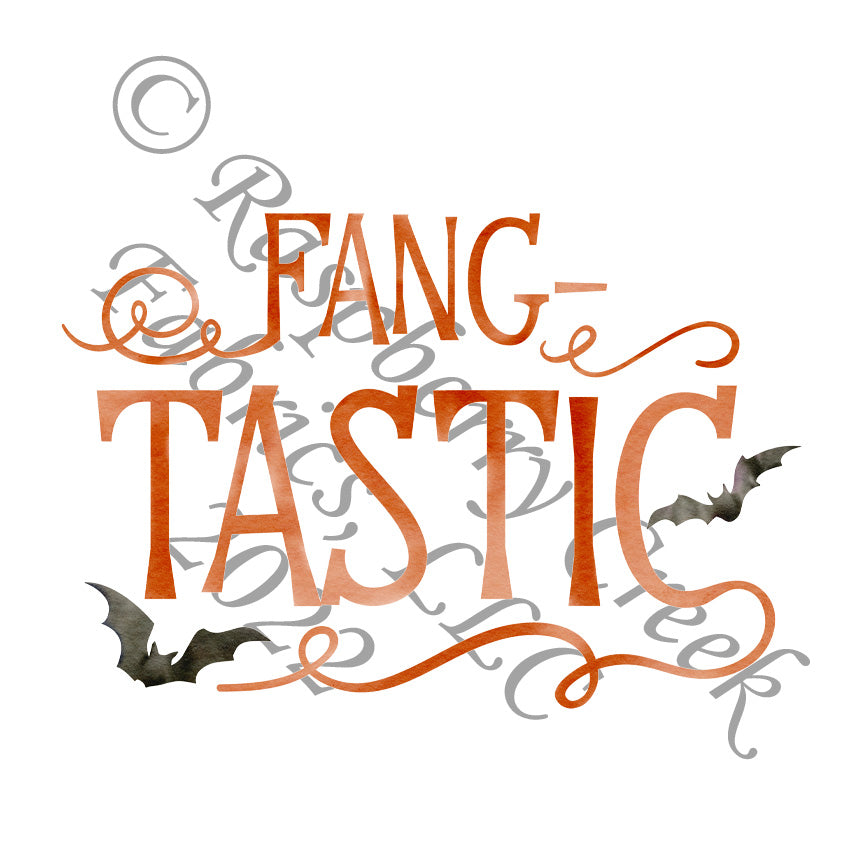 Orange Rust and Black Fang-Tastic Bat Panel, Halloween Panels by Brittney Laidlaw for CLUB Fabrics