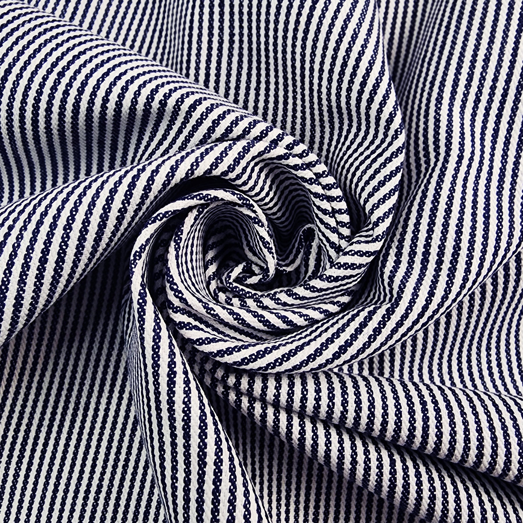 8 oz Narrow Railroad Stripe Denim Swirled
