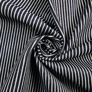 10 oz Wide Railroad Stripe Denim Swirled