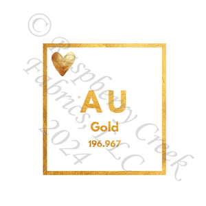 Tonal Gold Mustard AU Gold Element Panel, Heart of Gold by Bri Powell for CLUB Fabrics