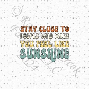 Yellow Rust Cream and Steel Blue Stay Close To People Who Make You Feel Like Sunshine Panel, I Heart Sun by Bri Powell for CLUB Fabrics