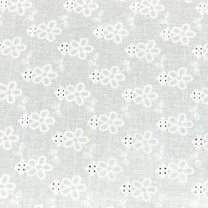 White Floral Embroidered Eyelet, Woven 100% Cotton
