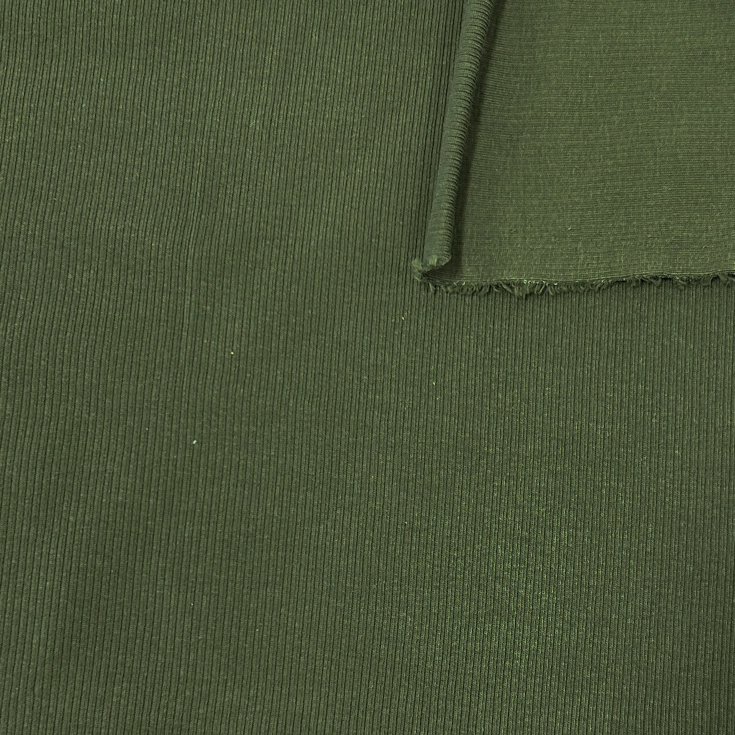 Solid Olive Green 2x1 Cotton Spandex Ribbing