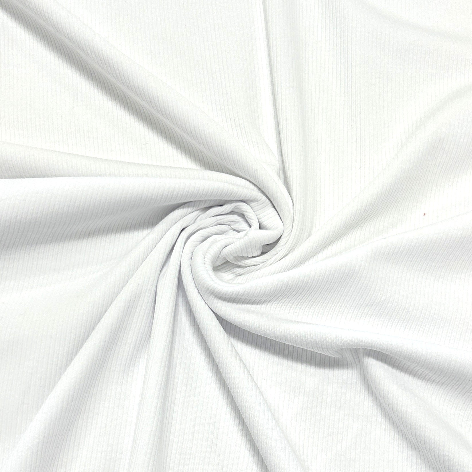 Solid White 2x1 Cotton Spandex Ribbing