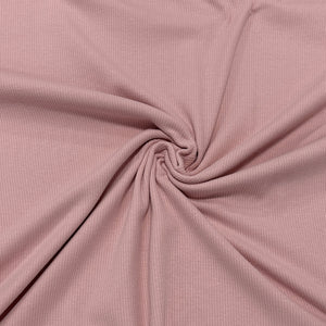 Solid Light Mauve 2x1 Cotton Spandex Ribbing