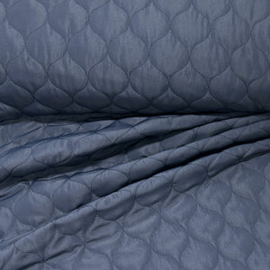 Navy Circle Quilted Woven Fabric