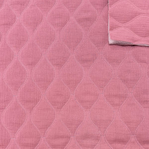 Dusty Salmon Pink Circle Quilted Double Gauze Woven Fabric