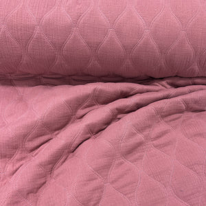 Dusty Salmon Pink Circle Quilted Double Gauze Woven Fabric