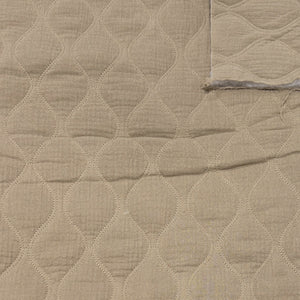 Beige Circle Quilted Double Gauze Woven Fabric