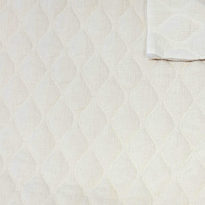 Off White Natural Circle Quilted Double Gauze Woven Fabric