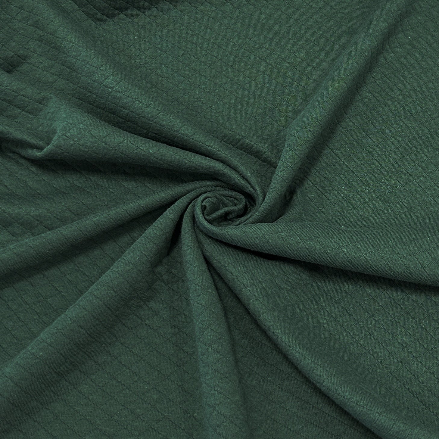 Hunter Green Diamond Quilted Knit Fabric