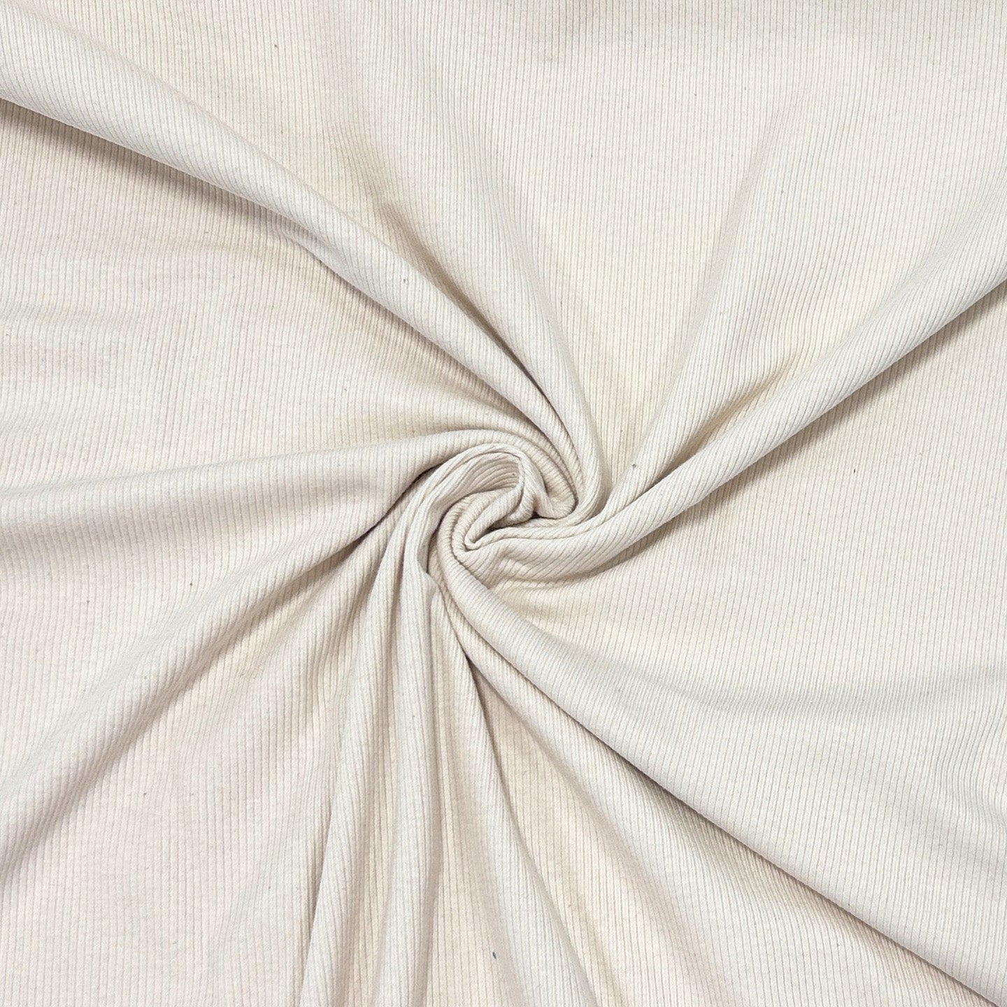 Solid Cream Natural 2x1 Cotton Spandex Ribbing