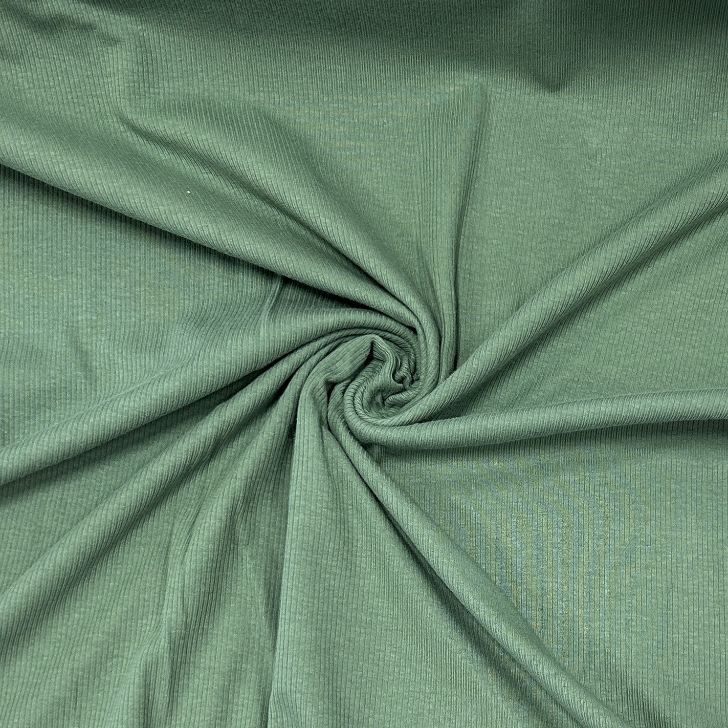 Solid Old Sage 2x1 Cotton Spandex Ribbing