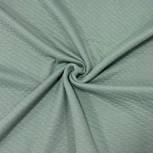 SLIGHTLY FLAWED Old Sage Diamond Quilted Knit Fabric