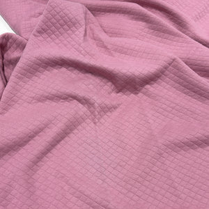 SLIGHTLY FLAWED Bright Mauve Diamond Quilted Knit Fabric