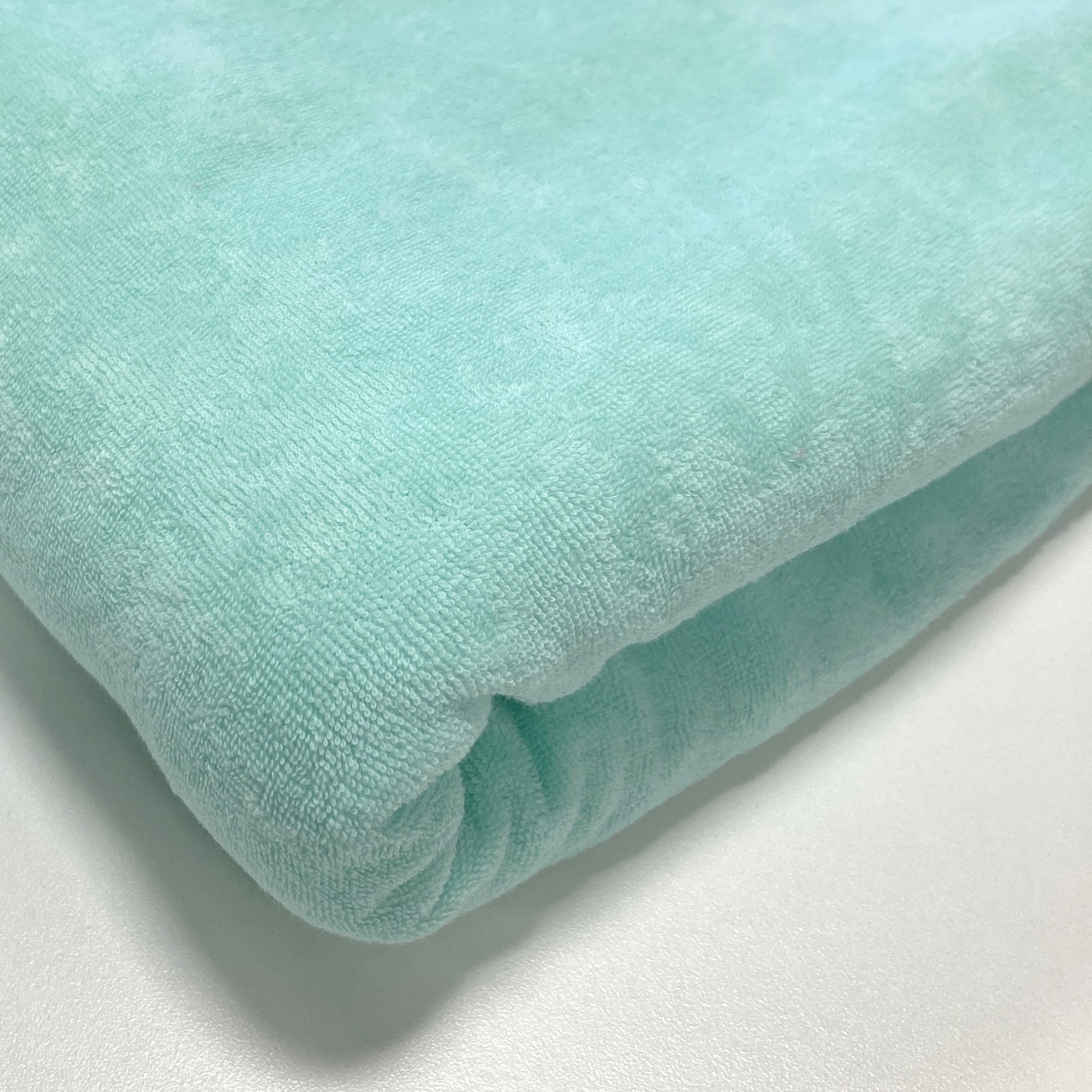 Solid Mint Stretch Loop Terry Fabric