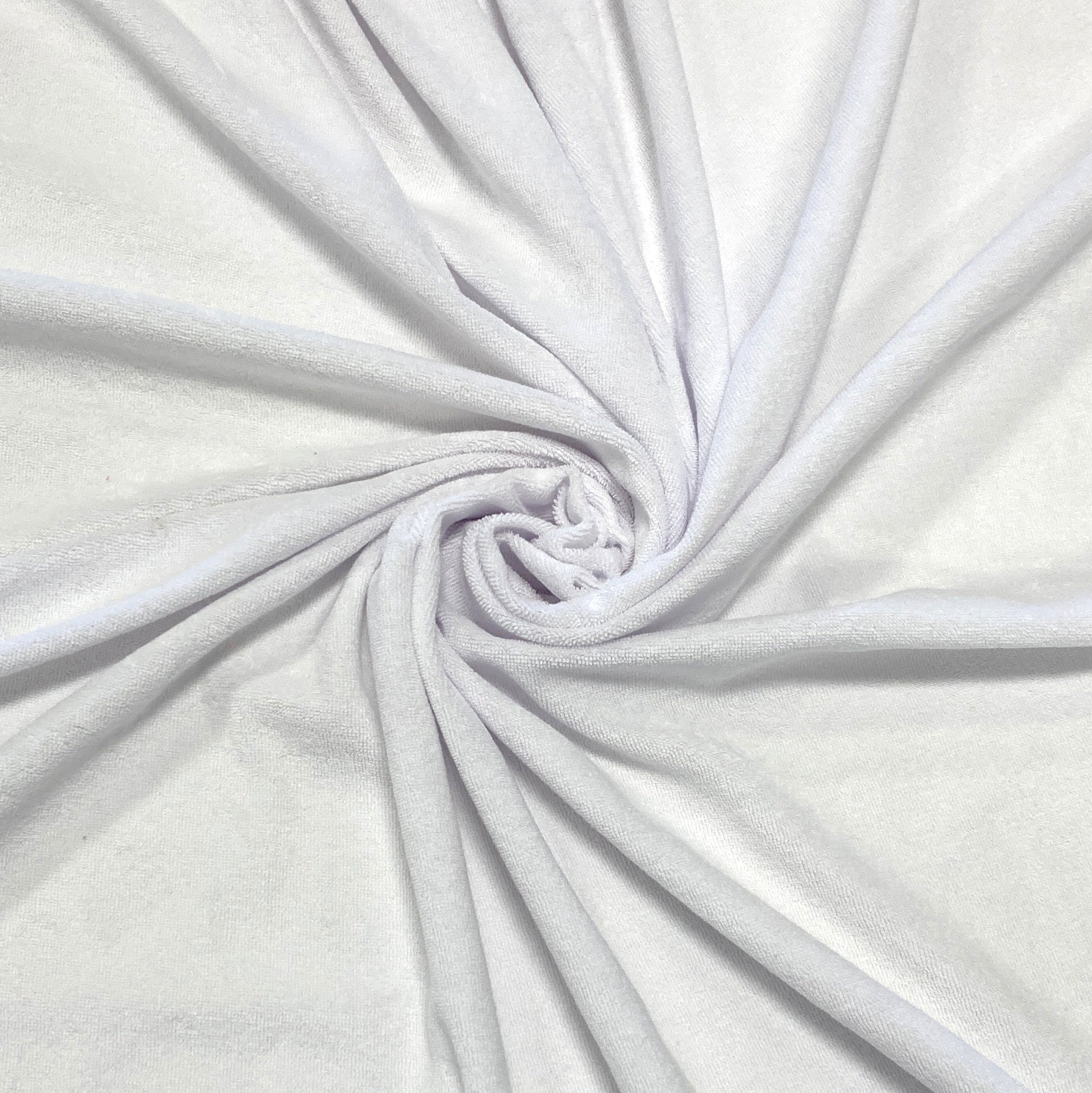 Solid White Stretch Loop Terry Fabric