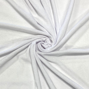 Solid White Stretch Loop Terry Fabric