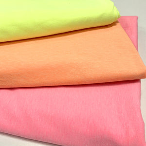 Solid Heathered Neon Pink 4 Way Stretch 10 oz Cotton Lycra Jersey Knit Fabric