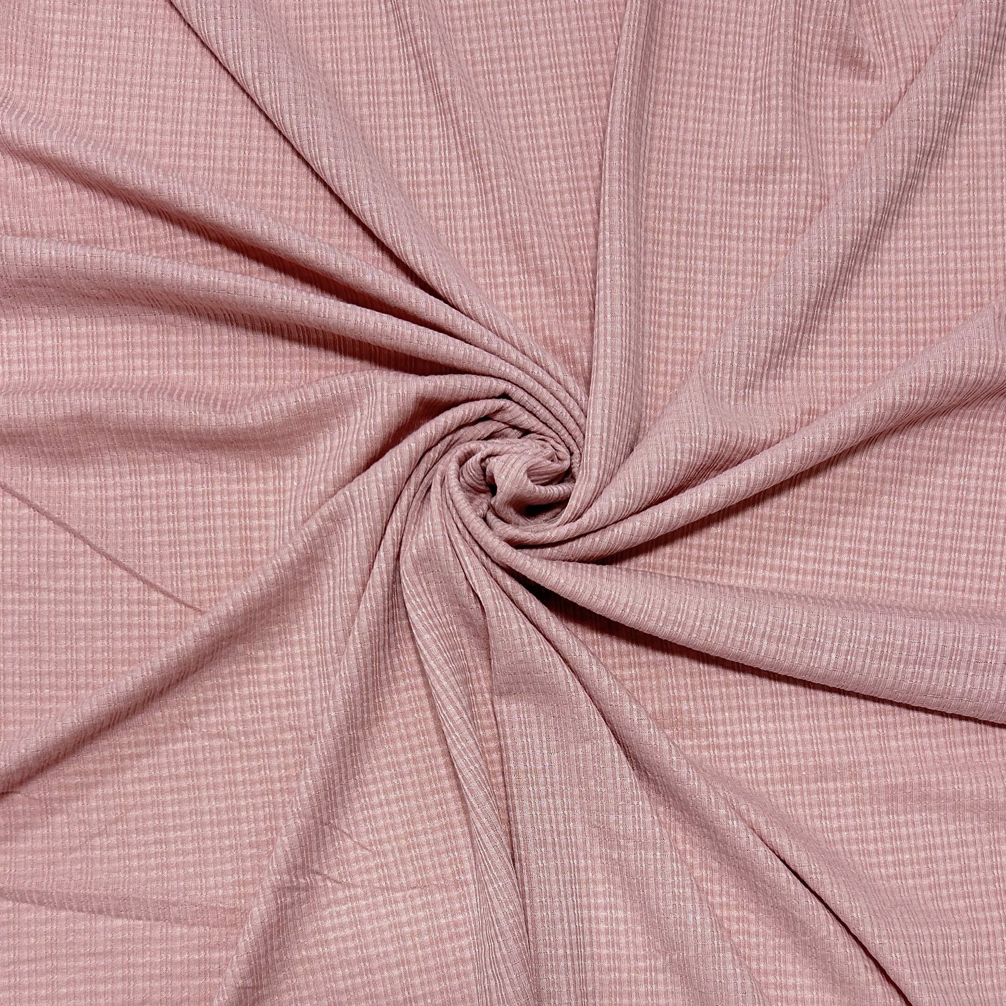 Dusty Pink Pointelle Rib Knit Fabric