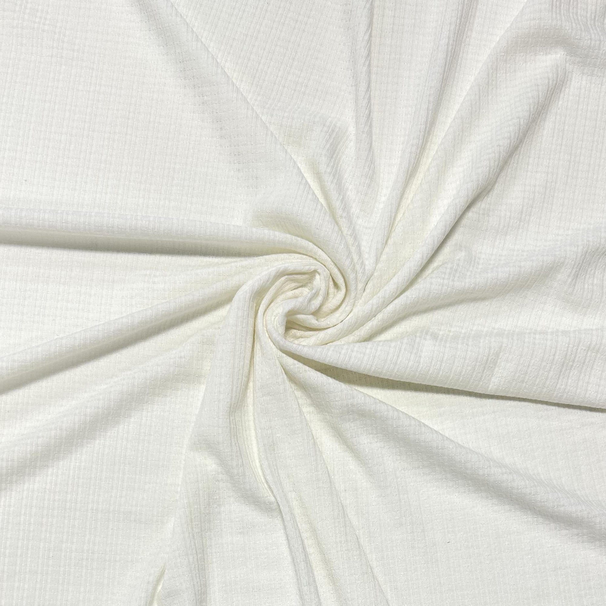 Off White Pointelle Rib Knit Fabric