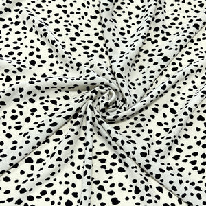 Cream and Black Animal Spot Air Flow Fabric