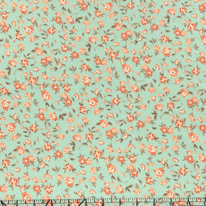 Mint Tonal Coral and Taupe Floral Air Flow Fabric