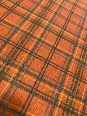 ***Tonal Rust Plaid On Lightweight Double Brushed Polyester***