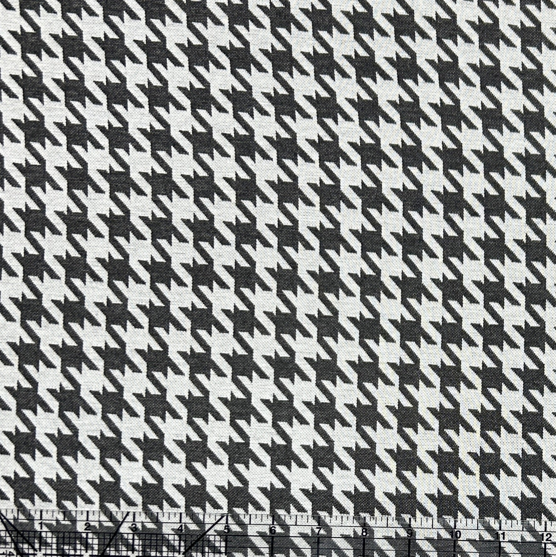 Black and White Houndstooth Jacquard Double Knit Fabric
