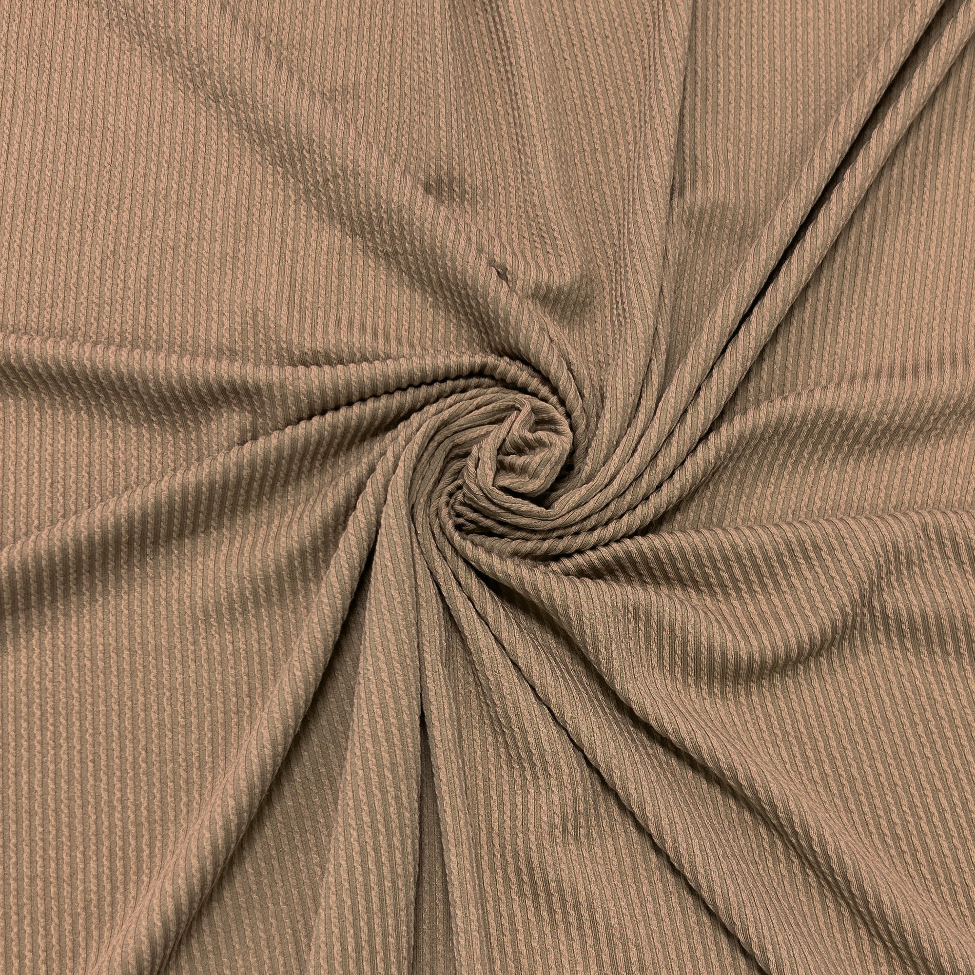 Mocha Brown Jacquard Double Knit Rib Fabric