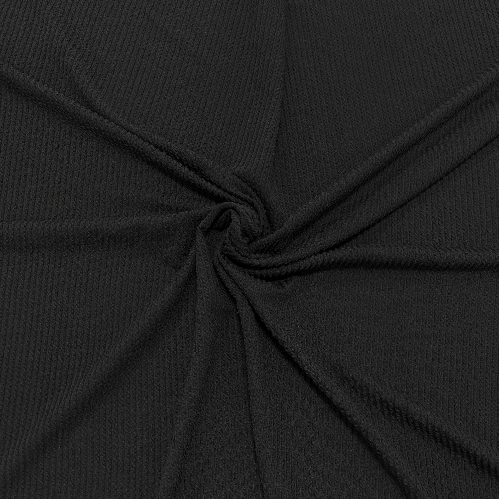 Black Jacquard Double Knit Rib Fabric