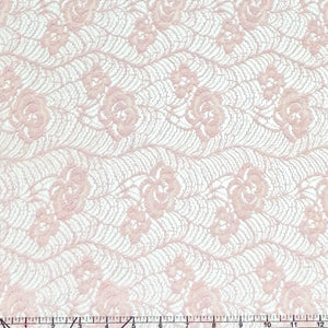 Blush Pink Floral Geometic Woven Cotton Nylon Lace