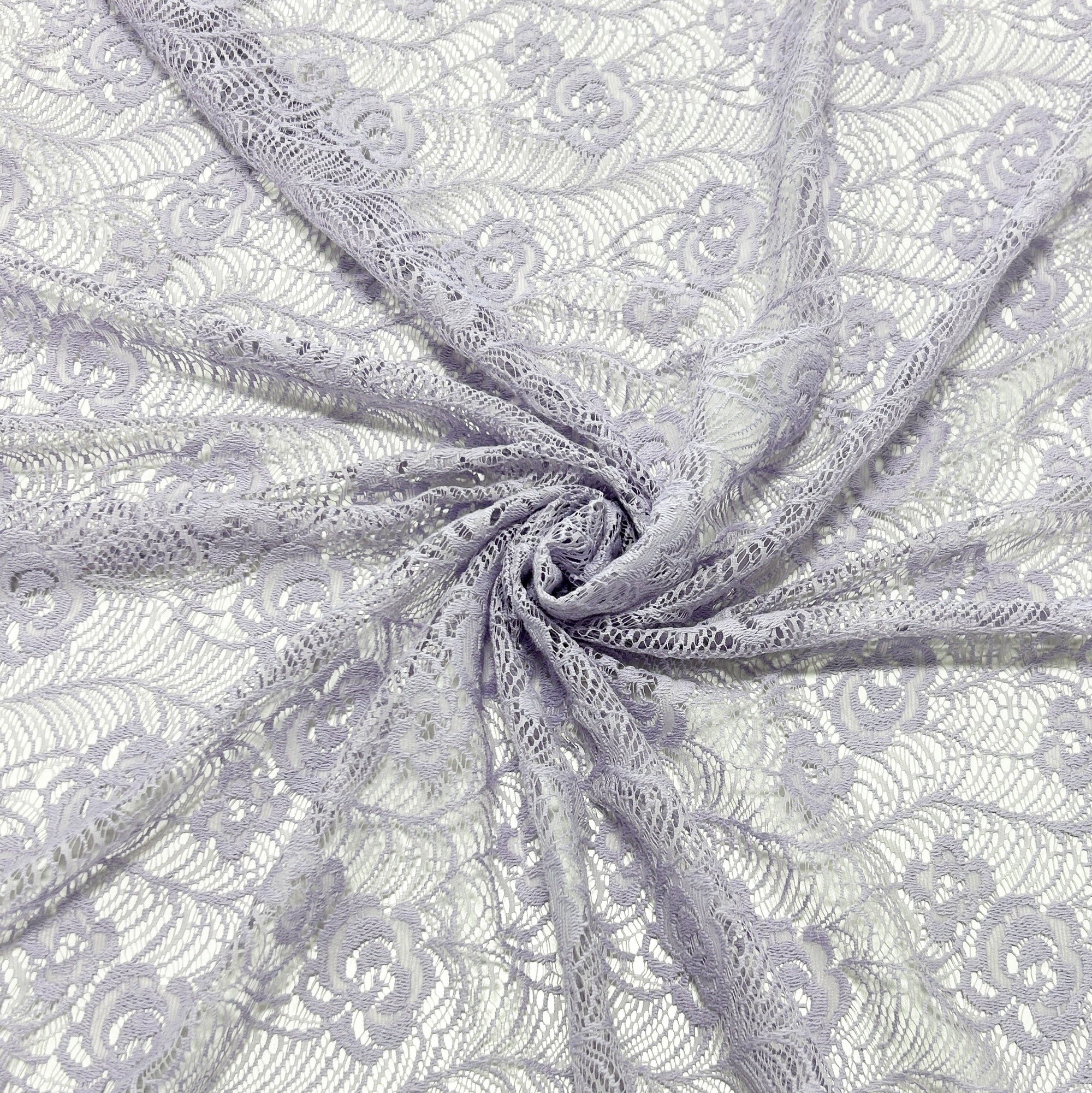 Dusty Purple Floral Geometic Woven Cotton Nylon Lace