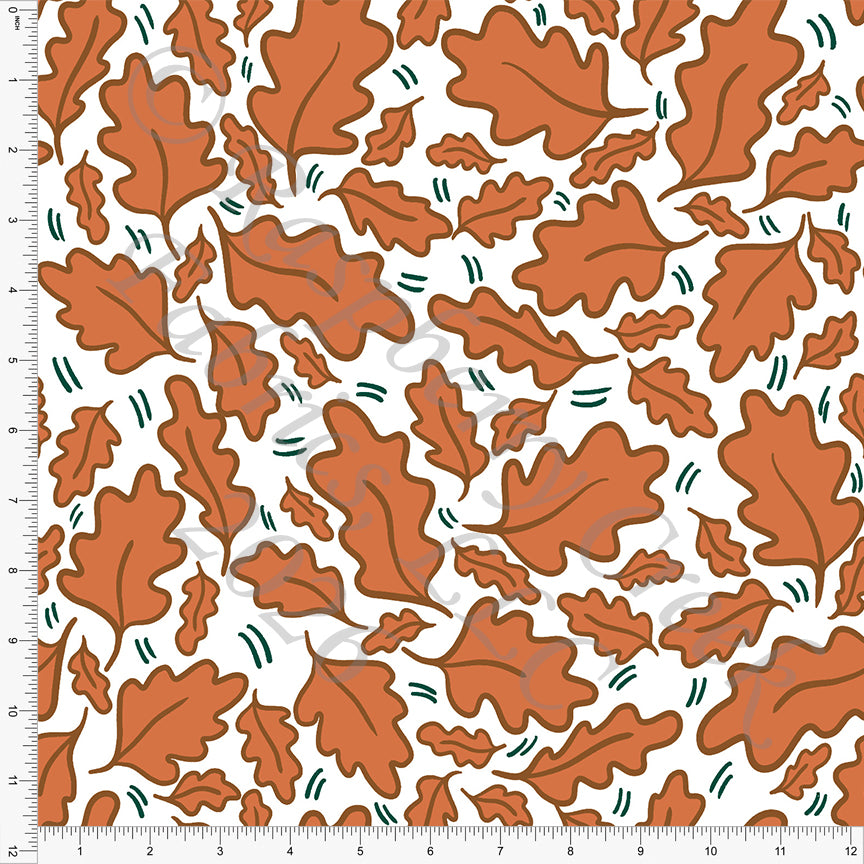 Light Rust Brown Hunter Leaves, Fall Florals by Brittney Laidlaw for CLUB Fabrics