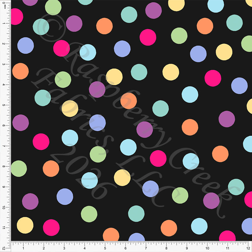 Black Light Blue Deep Lilac Lipstick Orange Random Polka Dot, Geo Rainbow by Kelsey Shaw for CLUB Fabrics