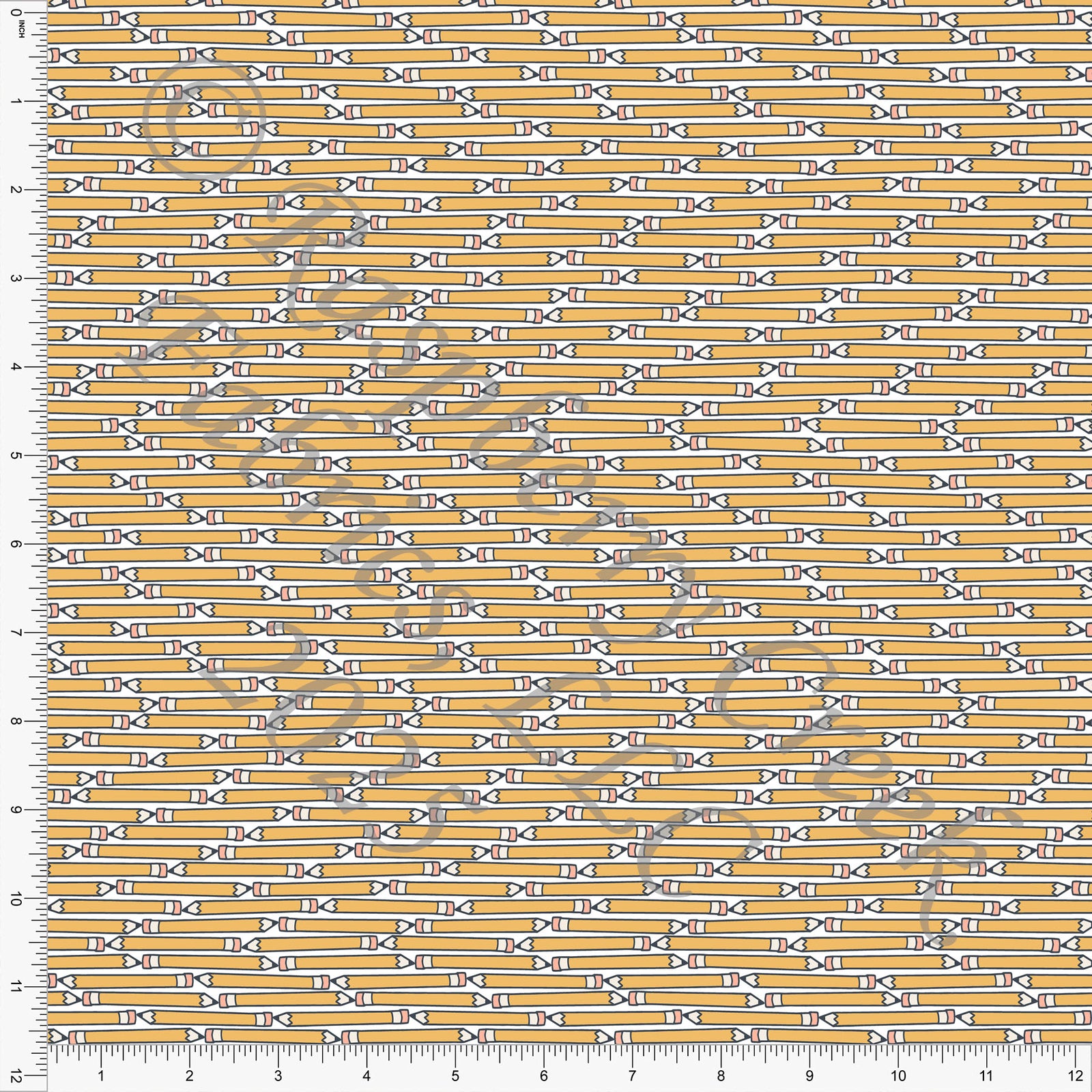 Mustard Mauve and Grey Pencil Stripe Print Fabric, School Is Cool By Kim Henrie for CLUB Fabrics