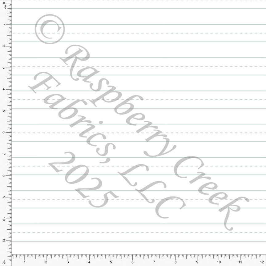 White and Steel Blue School Writing Paper Printed Fabric, School Is Cool By Kim Henrie for CLUB Fabrics