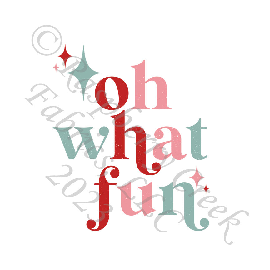 Dusty Mint Dusty Pink and Red Oh What Fun Panel, Merry Kitschmas by Bri Powell for CLUB Fabrics